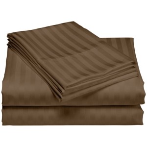 Cearceaf de pilota damasc din bumbac 100%, maro, 180x220 cm, potrivit pentru un dormitor elegant