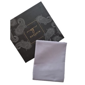 Cearceaf pat bumbac satinat 240x260cm, Nazenin Home, Line Gri