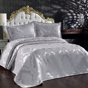 Cuvertura de pat dublu jacquard Beste Gri, Whitney Home