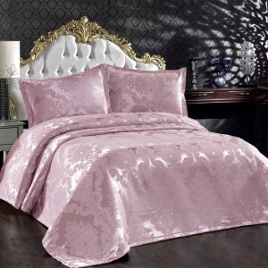 Cuvertura de pat dublu jacquard, Whitney Home, Beste Roz Pudra