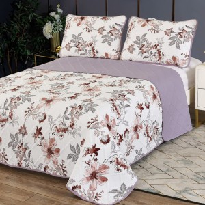 Cuvertură de pat dublu Elegance CVI11 cu design floral delicat pentru un dormitor elegant și confortabil