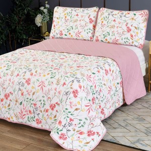 Cuvertură de pat matlasată cu design floral colorat Elegance CVI18 pentru dormitor elegant