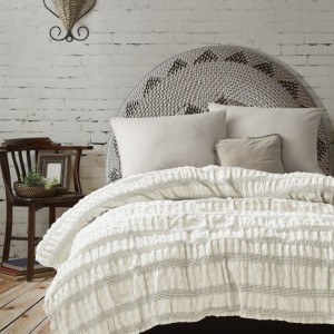 Cuvertura jacquard, bumbac 100%, 220x240cm, Apollo ecru