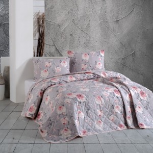 Cuvertura matlasata bumbac 100% 220x240cm + 2 fete perna, Bahar Home, Maison