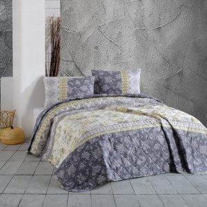 Cuvertura matlasata bumbac 100% 220x240cm + 2 fete perna, Bahar Home, Vera