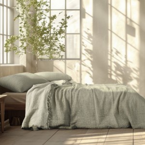 Cuvertura muselina Oasis Verde, 160x230cm, Club Cotton - moale si respirabila