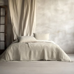 Cuvertura muselina premium Oasis Bej 230x240 cm, Club Cotton