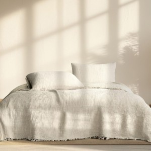 Cuvertura muselina premium Oasis Ecru 230x240 cm, Club Cotton