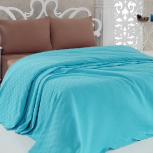 Cuvertura subtire bumbac 100%,160x240cm, Eponje Home, Turcoaz