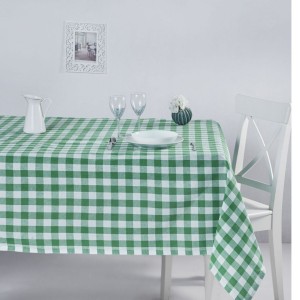 Fata de masa carouri 160x220cm, DC Home, Kareli Alb/Verde