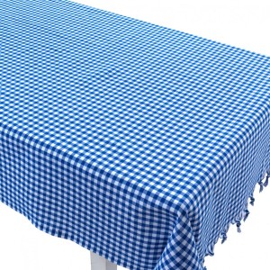 Fata de masa carouri bumbac 100%, 150x150cm, Eponj Home, Zifir Bleu/Alb