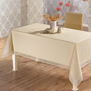 Fata de masa Jackline, dreptunghiulara 160x320cm crem