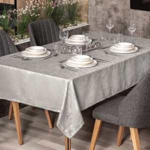 Fata de masa jacquard 155x220cm Cotton Box, Lavinia Gri