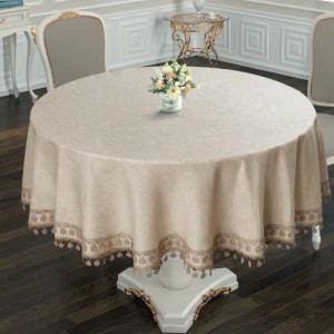 Fata de masa rotunda, Natural Linen Elegance, maro(deschis)