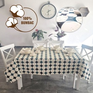 Fata de masa teflonata din bumbac, 140x180 cm, model geometric cu buline, antimurdarire