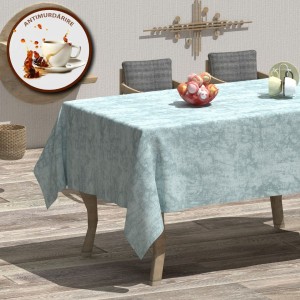 Fata de masa teflonata din bumbac, rotunda, diametru 140 cm, verde menta, decor elegant pentru mese rotunde