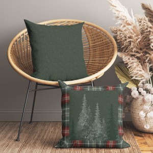 Fata de perna Craciun cu brazi, bumbac 45x45cm, Checo