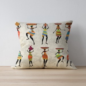 Fata perna decorativa 43x43cm, Afro 05