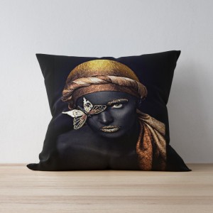 Fata perna decorativa 43x43cm, Femeie africana
