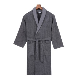 Halat baie unisex bumbac 100%, marime M, Yade gri antracit