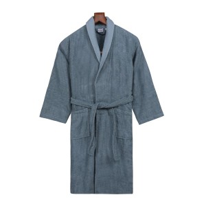 Halat baie unisex bumbac 100%, marime XL, Yade Indigo Blue