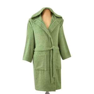 Halat de baie cu glugă din bumbac verde TAC pentru copii 15-18 ani, absorbant