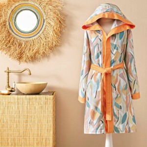 Halat de baie TAC Joey Multicolor, cu gluga, marime L/XL, design vibrant