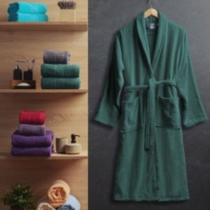 Halat baie verde, bumbac 100% velur, marime XL/XXL, absorbant