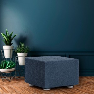 Husa bielastică pentru puf 60x60 cm, Premium ROC, C/03 Albastru – fixare perfectă și protecție elegantă