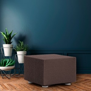 Husa bielastică pentru puf 60x60 cm, Premium ROC, C/07 Maro – protecție completă și fixare impecabilă