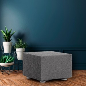 Husa bielastică pentru puf 60x60 cm, Premium ROC, C/16 Gri Antracit – protecție completă și fixare impecabilă