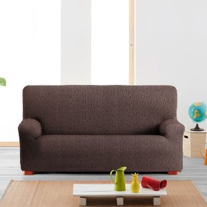 Husa bielastică canapea 2 locuri, Premium ROC, C/7 Maro – extensibilă până la 200 cm, aspect elegant și fixare sigură