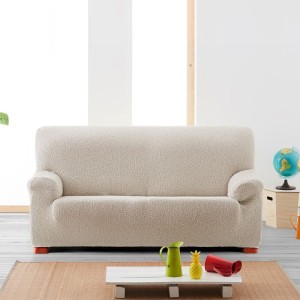 Husa bielastică pentru canapea 3 locuri (180–260 cm), Premium ROC, C/00 Bej deschis – protecție și fixare perfectă
