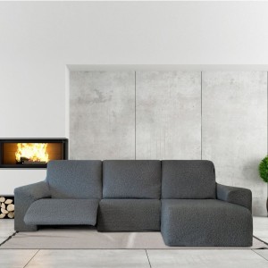 Husa colțar dreapta cu recliner, bielastică 250–360 cm, Premium ROC, C/16 Antracit– fixare perfectă și aspect modern