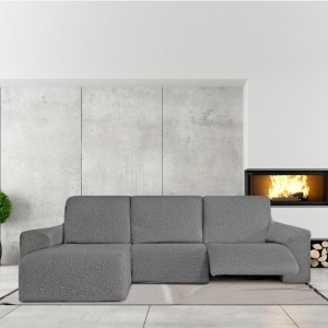 Husa colțar stanga cu recliner, bielastică 250–360 cm, Premium ROC, C/01 bej– fixare perfectă și aspect modern