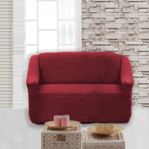 Husa elastica din material creponat, pentru fotoliu, Bordo (Red)