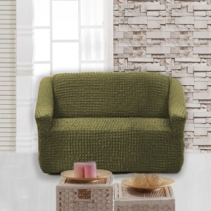 Husa elastica din material creponat, pentru fotoliu, verde (green)