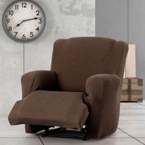 Husa elastica fotoliu cu recliner, Troya, C/7 Maro