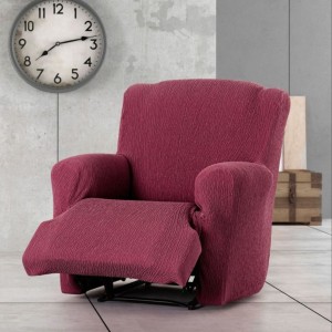 Husa elastica fotoliu cu recliner, Troya, C/8 Bordo