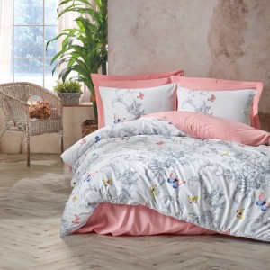 Lenjerie 1 persoana bumbac 100% ranforce, Cotton Box, Cathi Salmon