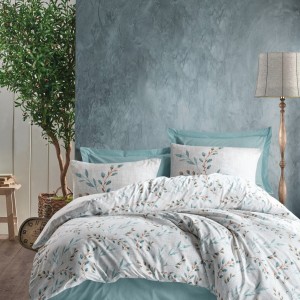 Lenjerie 1 persoana bumbac 100% ranforce, Cotton Box, Lendel Mint