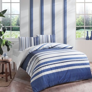 Lenjerie cu elastic, saltea 160x200cm, bbc 100% ranforce, TAC, Echo Lacivert