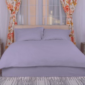 Set lenjerie de pat gri din damasc policoton pentru pat 160x200 cm, design elegant și confortabil