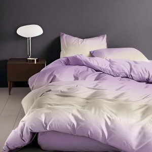Lenjerie de pat 6 piese finet degrade lila pentru pat dublu