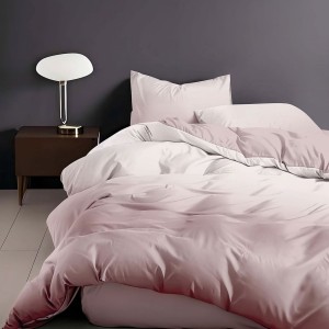Lenjerie de pat 6 piese finet roz pastel pentru pat dublu