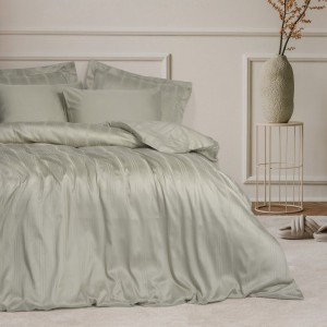 Lenjerii de pat bambus si bumbac Stripe Bej cu design elegant si textura moale