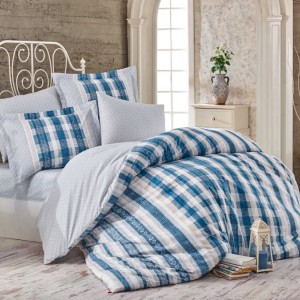 Lenjerie de pat poplin percale, Hobby Home, Debora - Blue