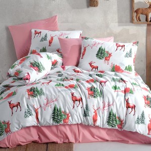 Lenjerie Craciun bumbac 100% ranforce, Bahar Home, Lapland (Reni)