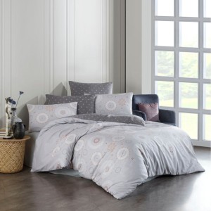 Lenjerie de pat bumbac 100% ranforce, Bahar Home, Snow Grey