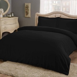 Lenjerie de pat bumbac 100% satinat, TAC, Basic Black(negru)